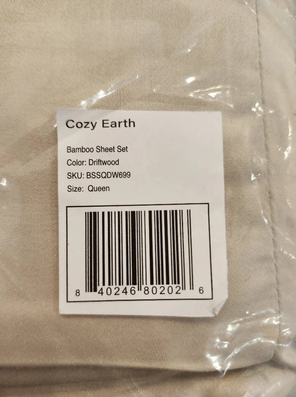 Cozy Earth Bamboo Sheet Set Queen Driftwood Luxury Bedding NWT